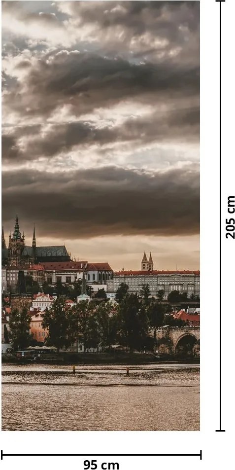 Fototapet pentru ușă - Praga înnorată (95x205cm)