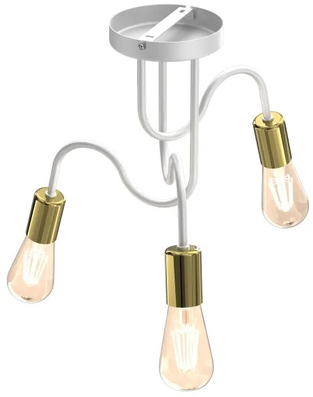 Lustră aplicată DOW 3xE27/60W/230V albă/aurie