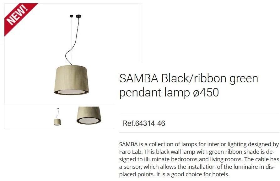 Lustra / Pendul modern design elegant SAMBA 45cm verde 64314-46
