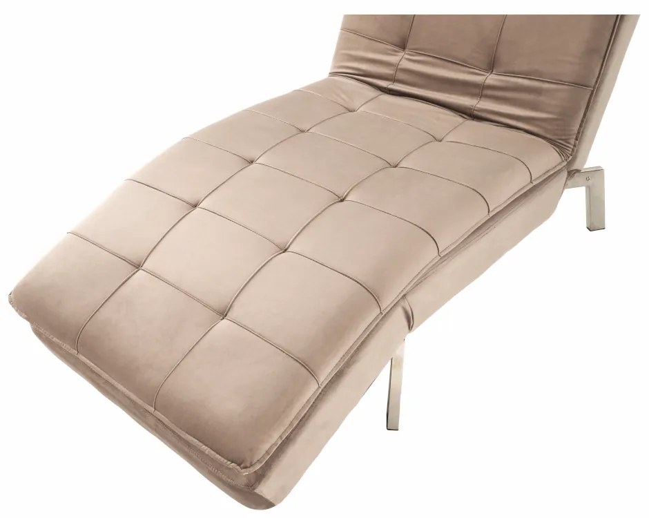 Fotoliu extensibil, gri maro TAUPE/crom, REMAN