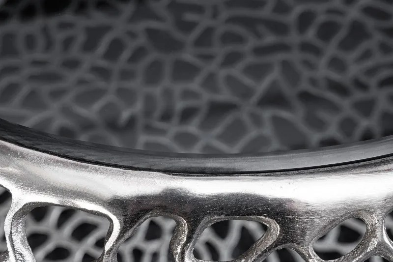 Masuta de cafea design modern Spin 40cm argintiu