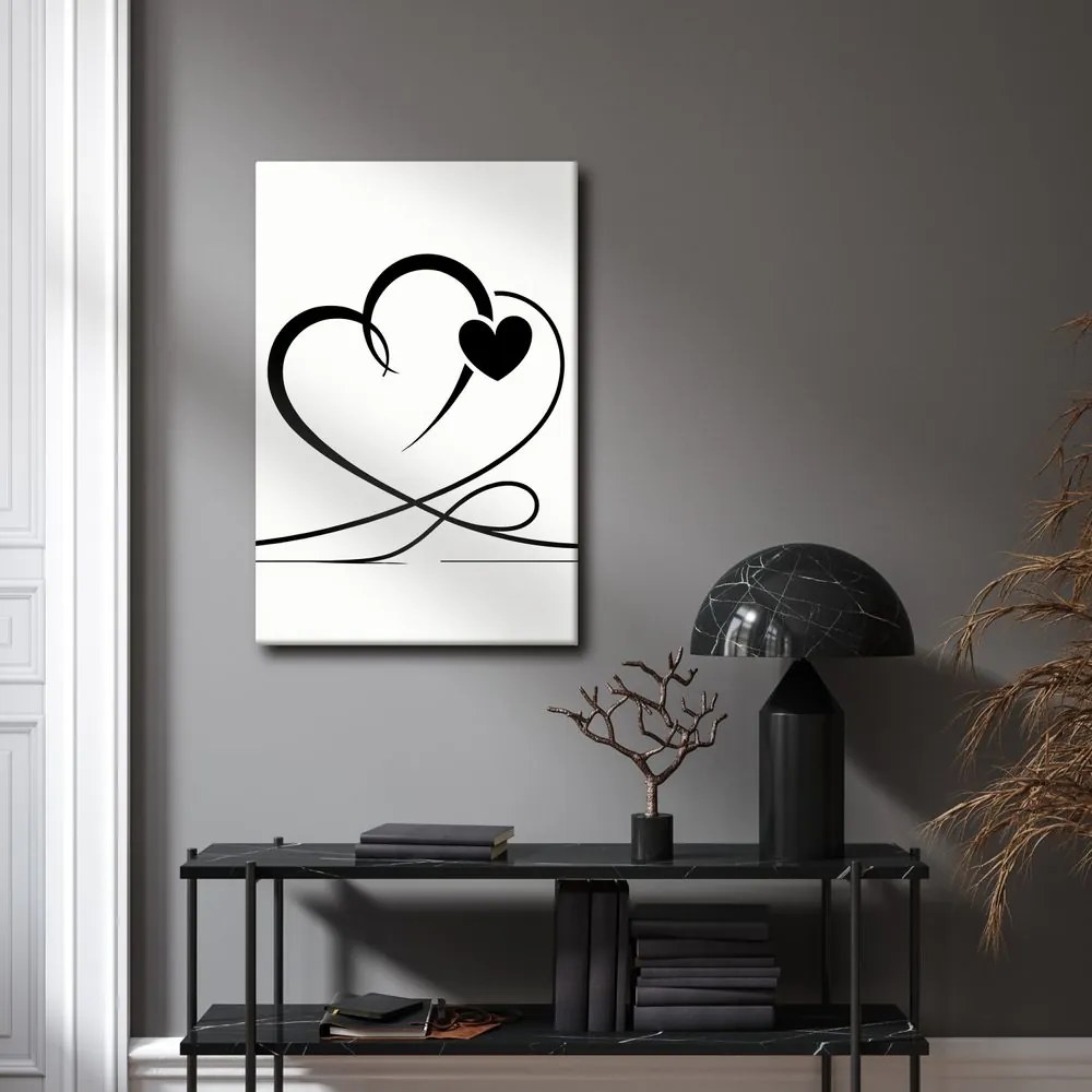 Tablou inimi negre minimaliste