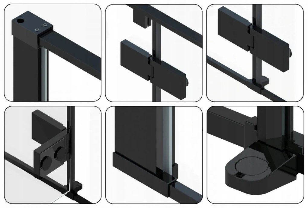 Cabina dus Fargo negru - 90x120 cm