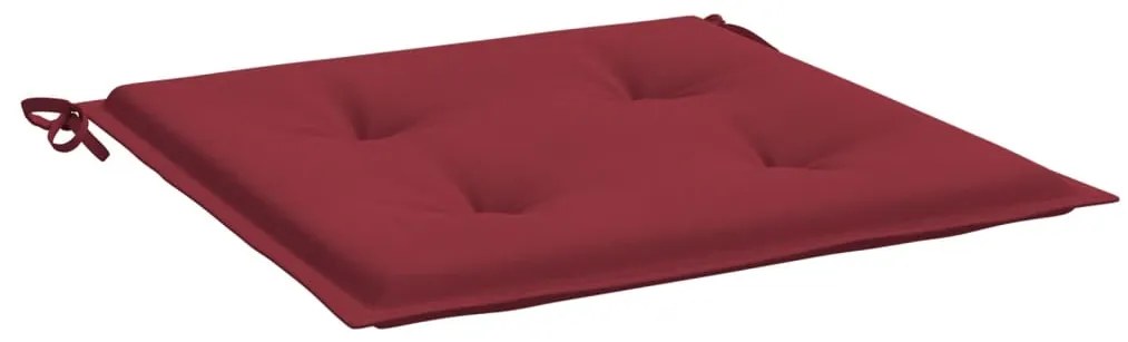 Perne scaun de gradina, 4 buc., rosu vin, 50x50x3 cm, textil 4, Bordo, 50 x 50 x 3 cm
