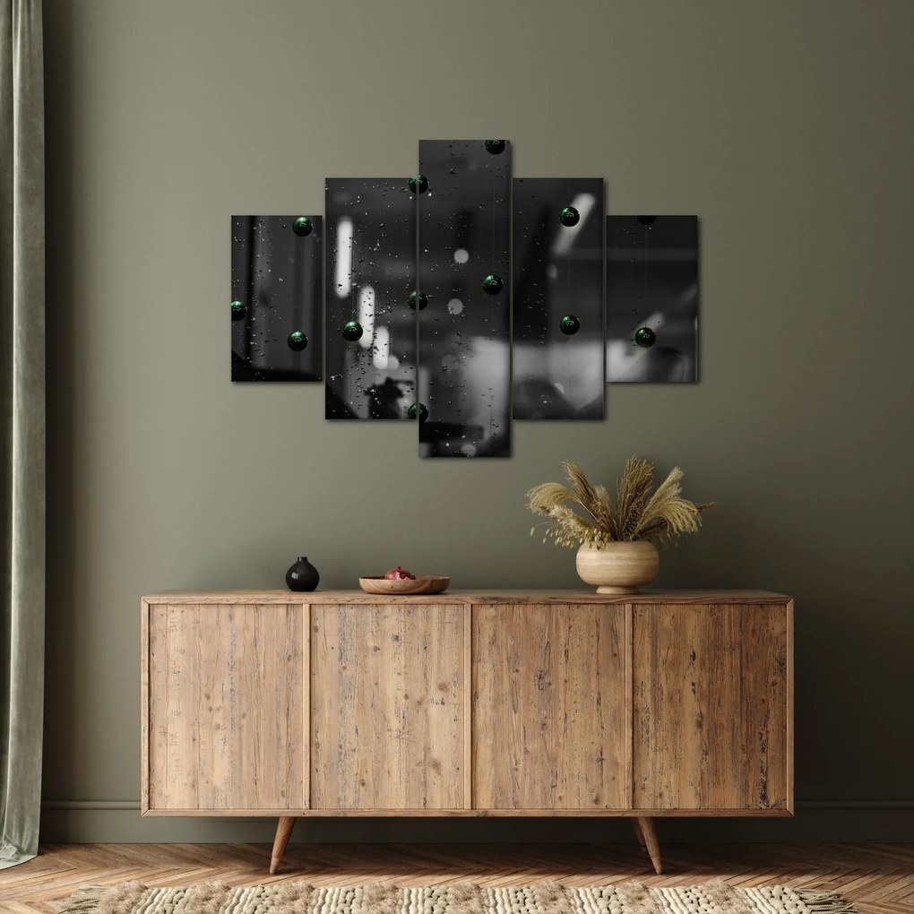 Tablou abstract - bilele verzi (150x105 cm)