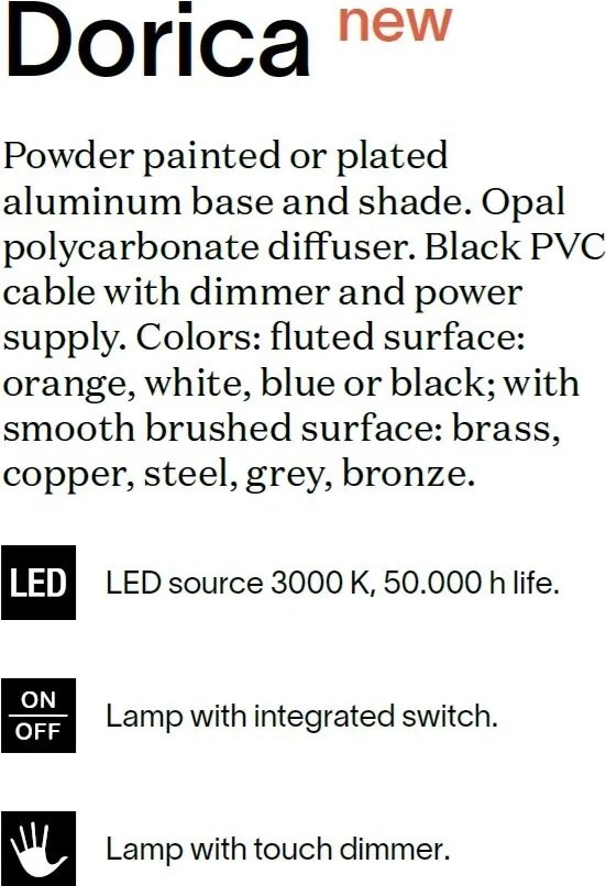 Lampa LED de masa DORICA TL1 NERO