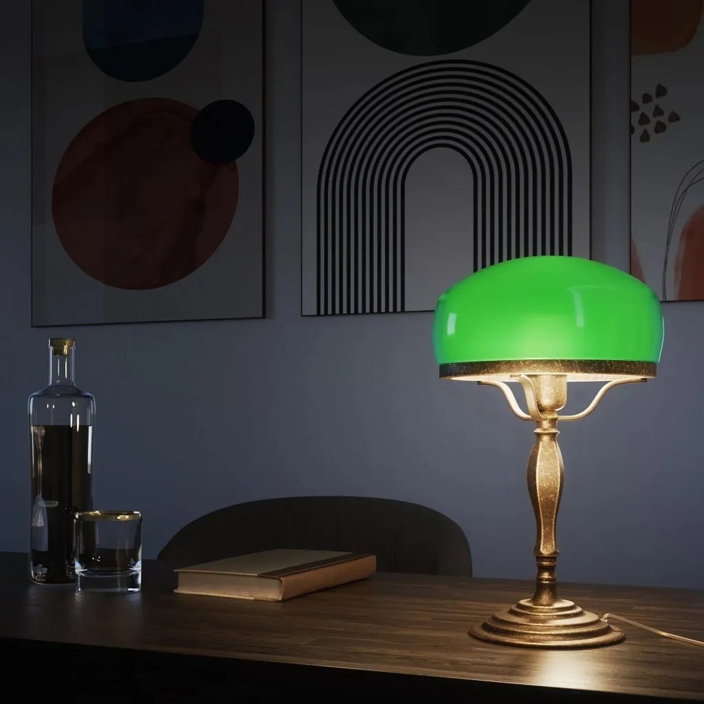 Veioza, Lampa de masa vintage Mushroom Lamp verde