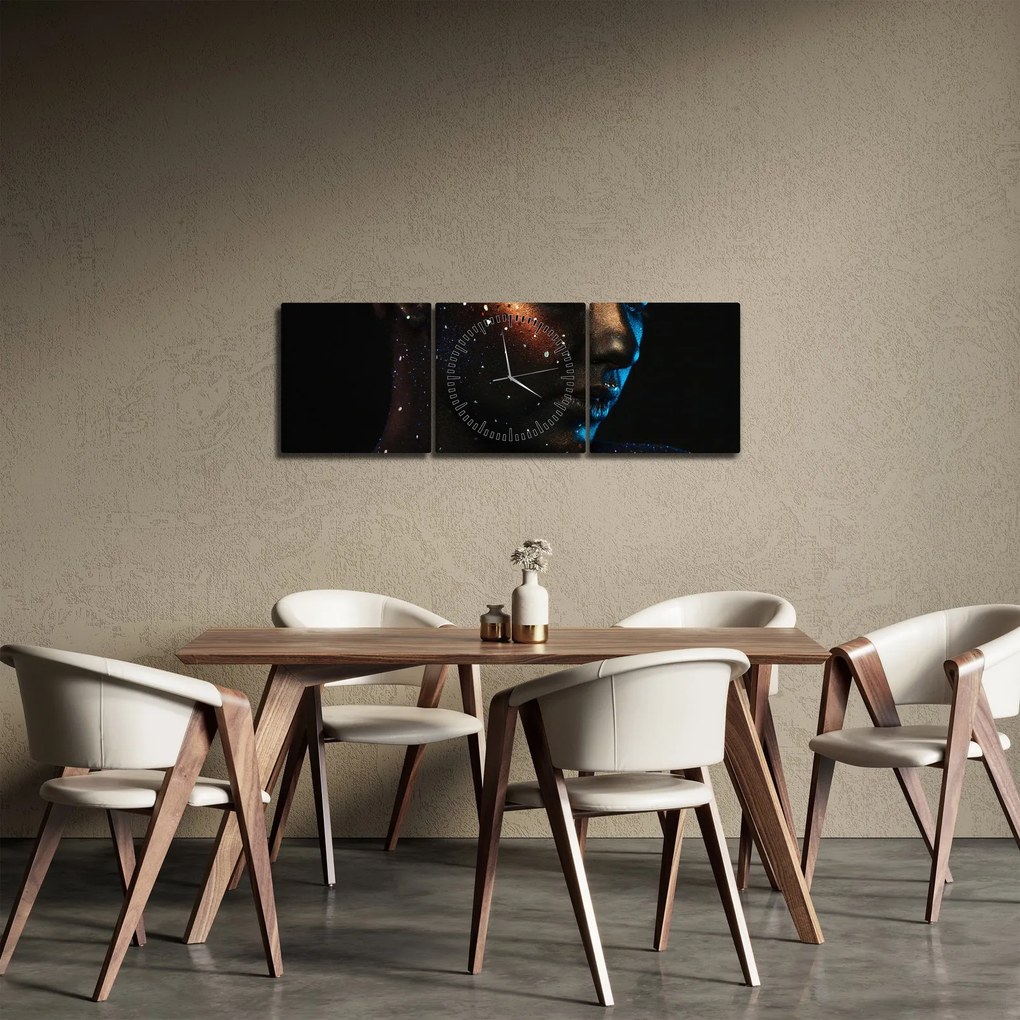 Tablou strălucitor a femeii (cu ceas) (90x30 cm)