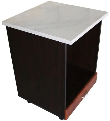 Corp pentru cuptor incorporabil cu sertar Zebra, wenge/MDF Cedru, cu blat Travertin, 60 x 85 x 60 cm