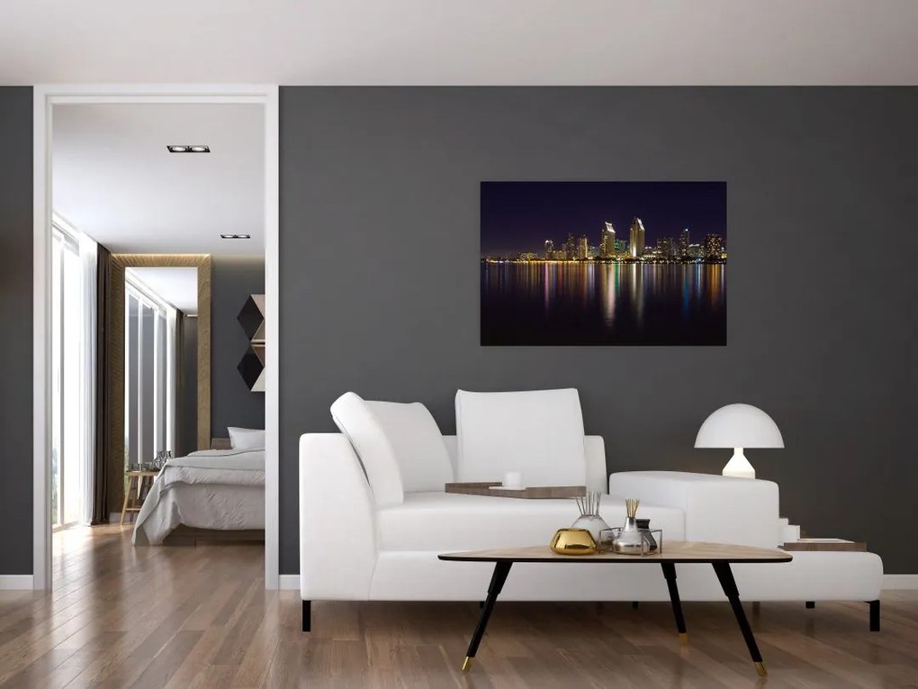 Tablou cu orașul nocturn (90x60 cm)