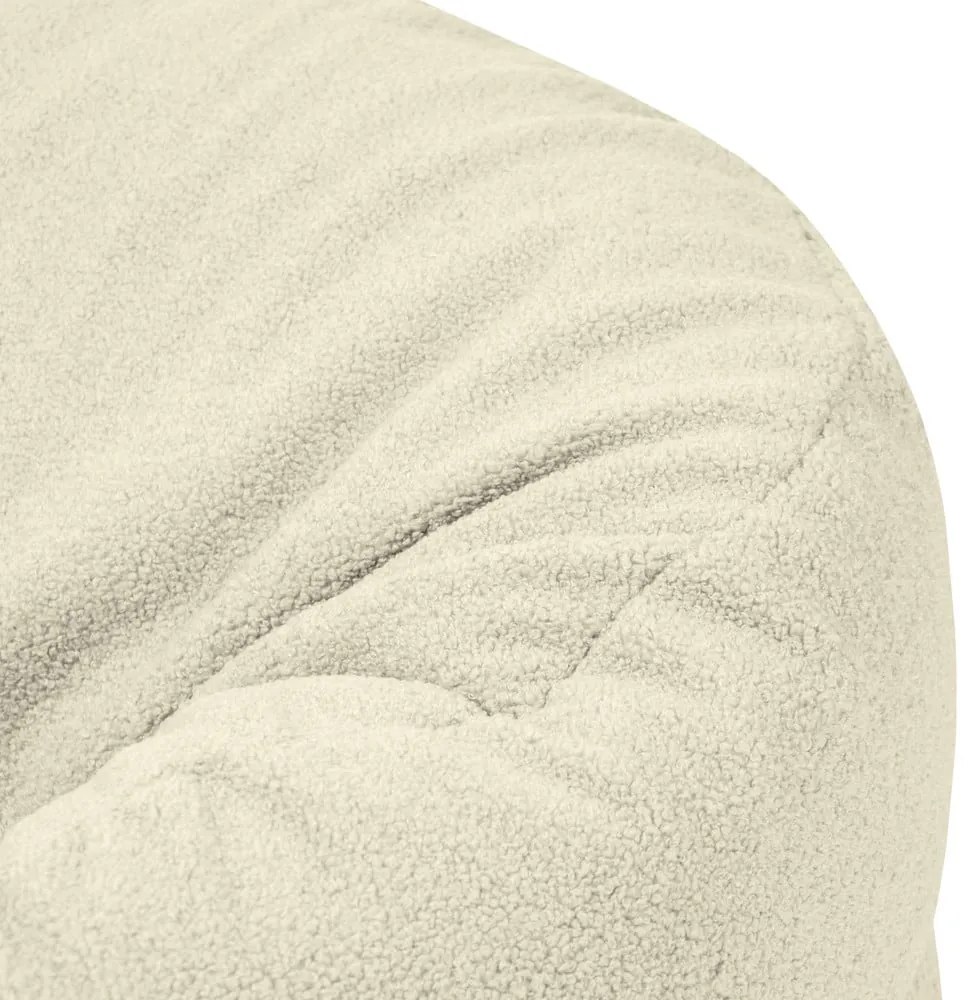 Fotoliu puf pentru copii crem cu tapițerie din țesătură bouclé Roll 80 – SLOWDOWN