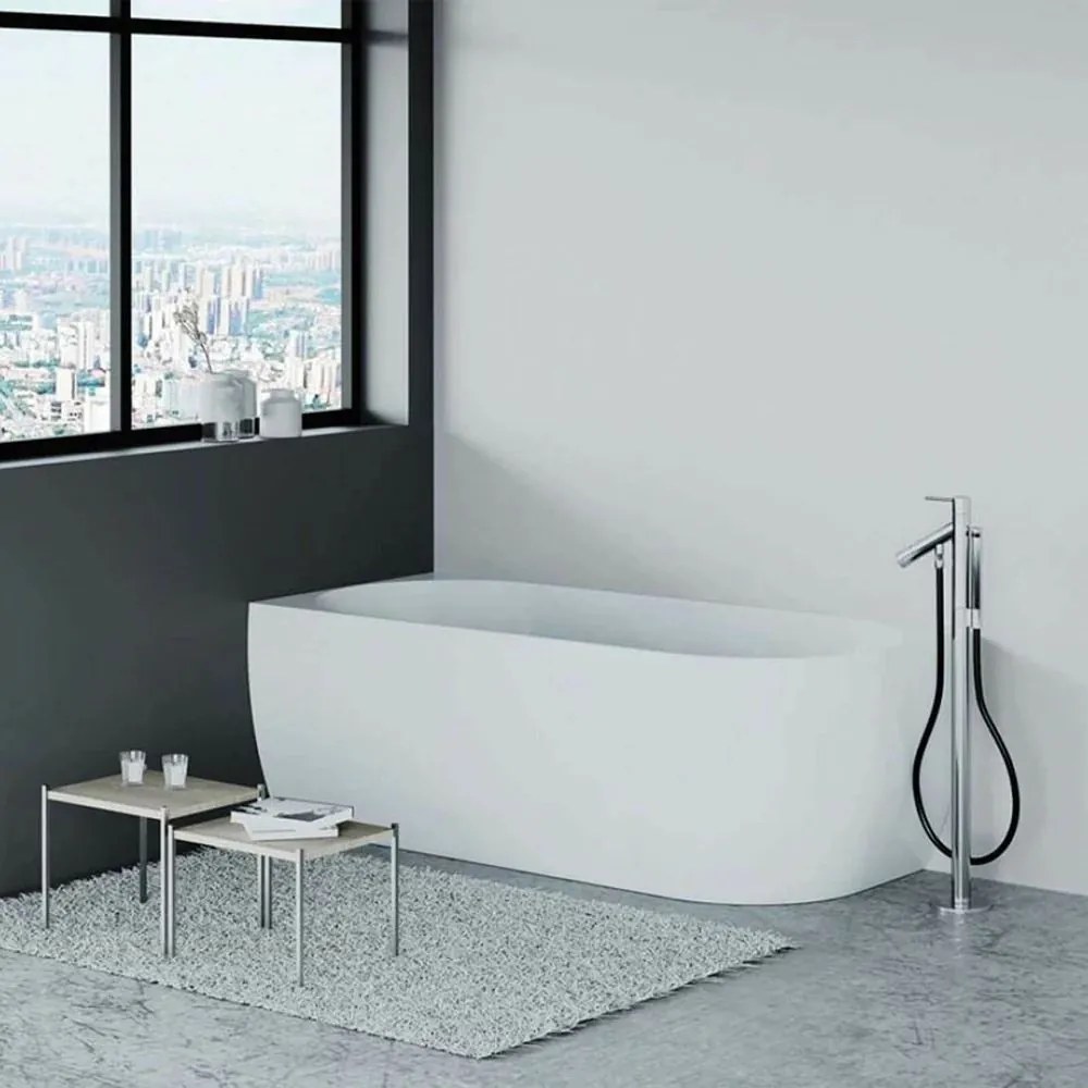 Cada freestanding Florida Balu Slim 165x80 cm stanga lipita de perete, BTW