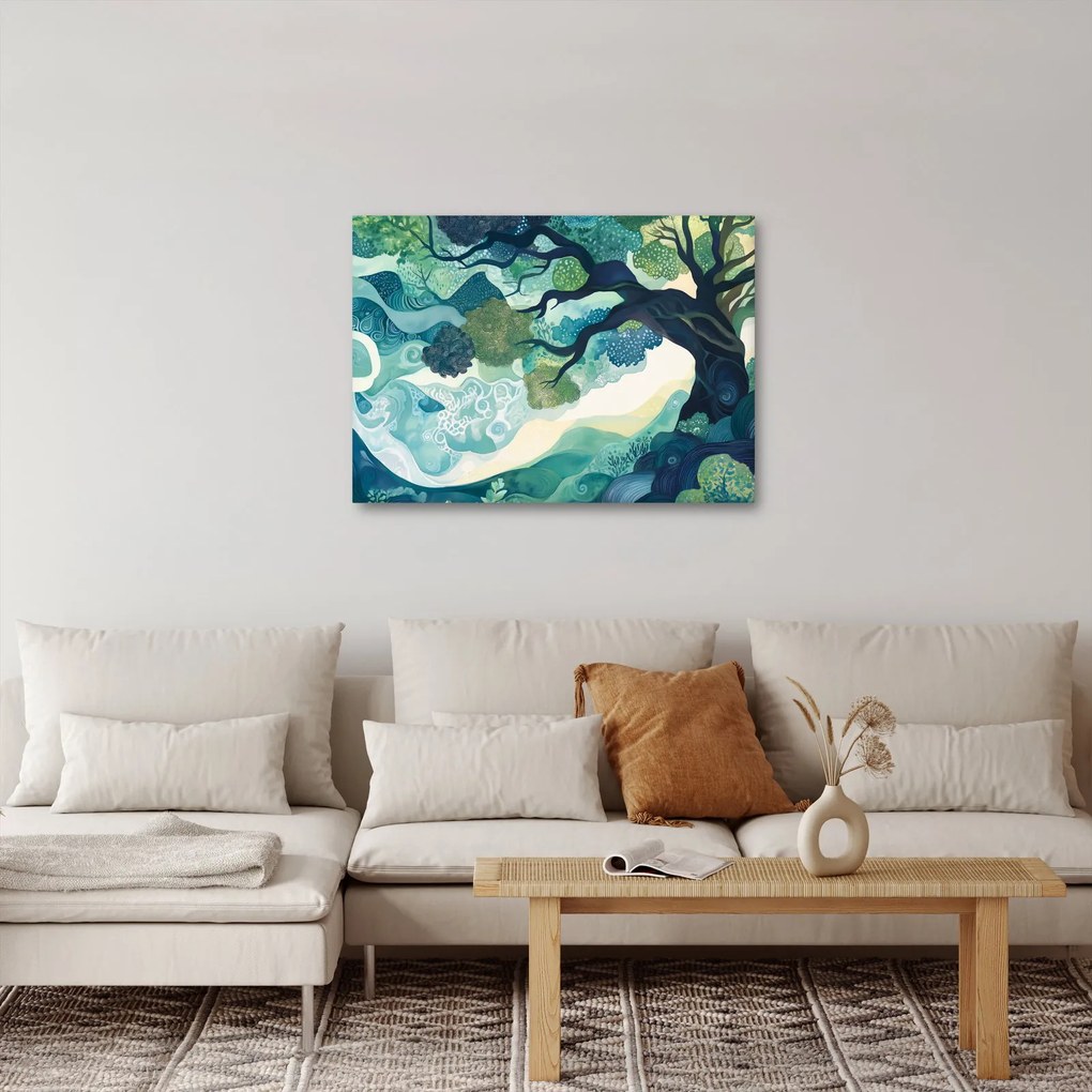 Tablou – Coroană verde a arborelui vieții (70x50 cm)