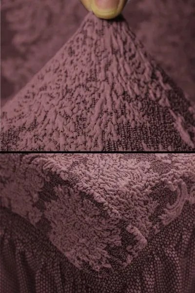 Husa elastica pentru canapea 3 locuri, fara volanas, model Jacquard Roz
