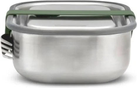 Cutie pentru pranz Black+Blum BAM-SS-L010, 1 L, Dreptunghiulara, Potrivita pentru cuptor, Fara BPA, Otel inoxidabil, Inox/Verde