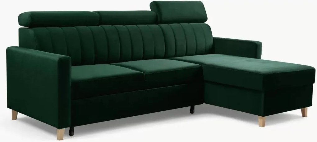 Colțar extensibil Vario universal - velur verde Bluvel 78