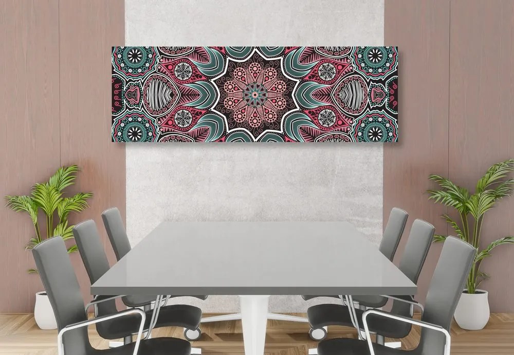 Tablou Mandala indiană cu model floral