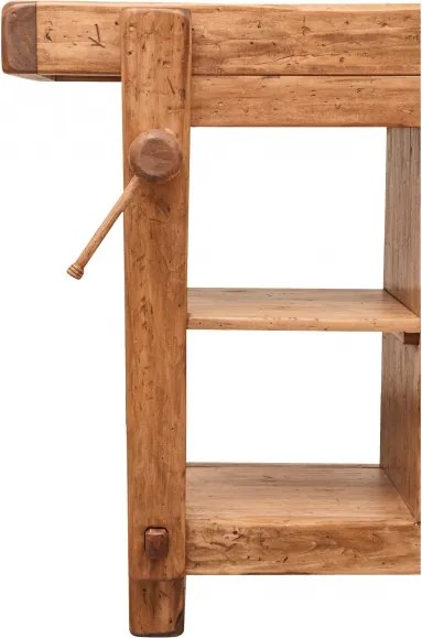 Banc de tamplar, L116 63 H90 cm, 4 sertare, natur, lemn masiv