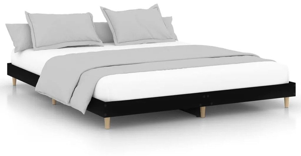832046 vidaXL Cadru de pat, negru, 120x200 cm, lemn prelucrat