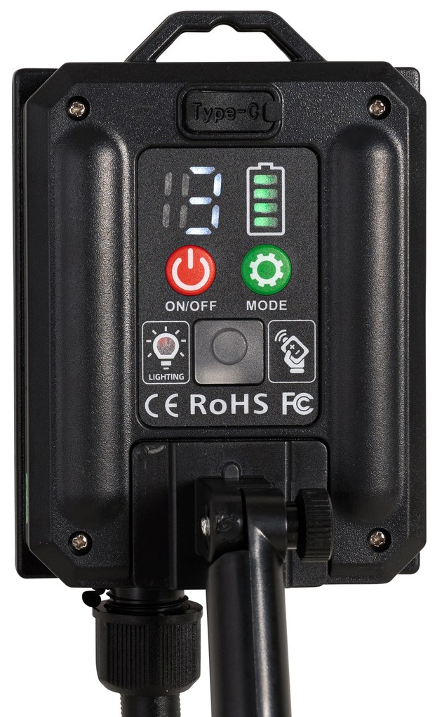 Lampă de podea pentru exterior neagră cu LED reîncărcabil și solar - Barry