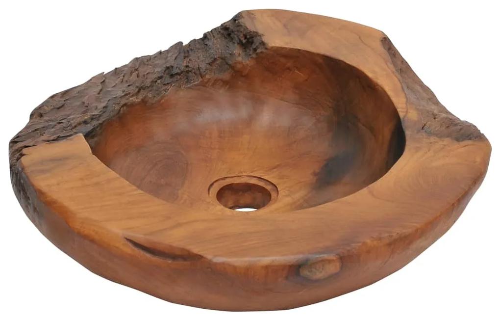 243475 vidaXL Chiuvetă de baie din lemn masiv de tec, 45 cm