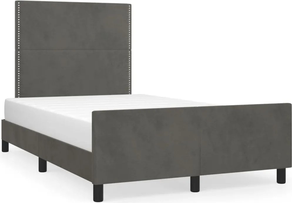 vidaXL Cadru de pat fără saltea, gri închis, 120x200 cm, catifea
