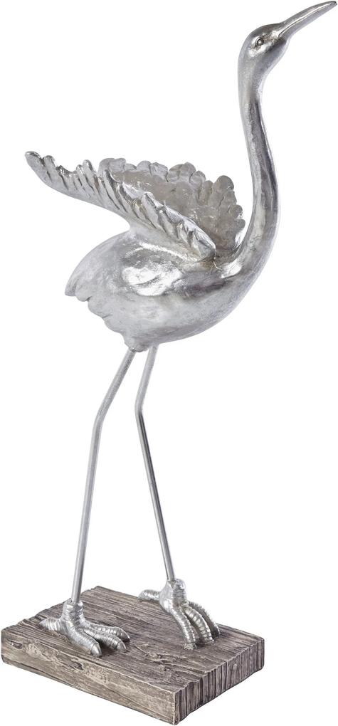Figurina decorativa Kranich argintiu 28/15/61 cm