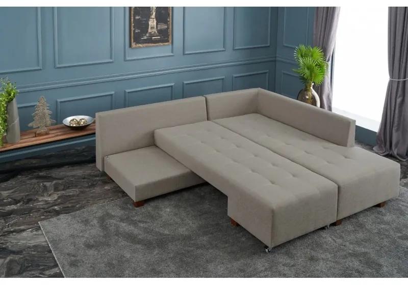 Canapea Tip Coltar Extensibil Manama Corner Sofa Bed Right - Cream