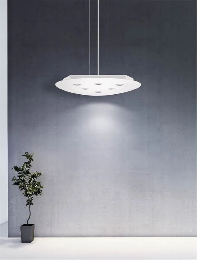 Lustra LED suspendata design modern Triangolo alba