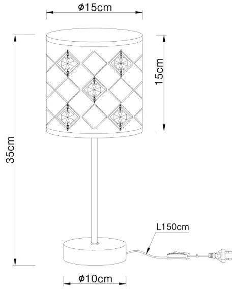 Lampă de masă Globo 15448T ABBEY 1xE14/40W/230V