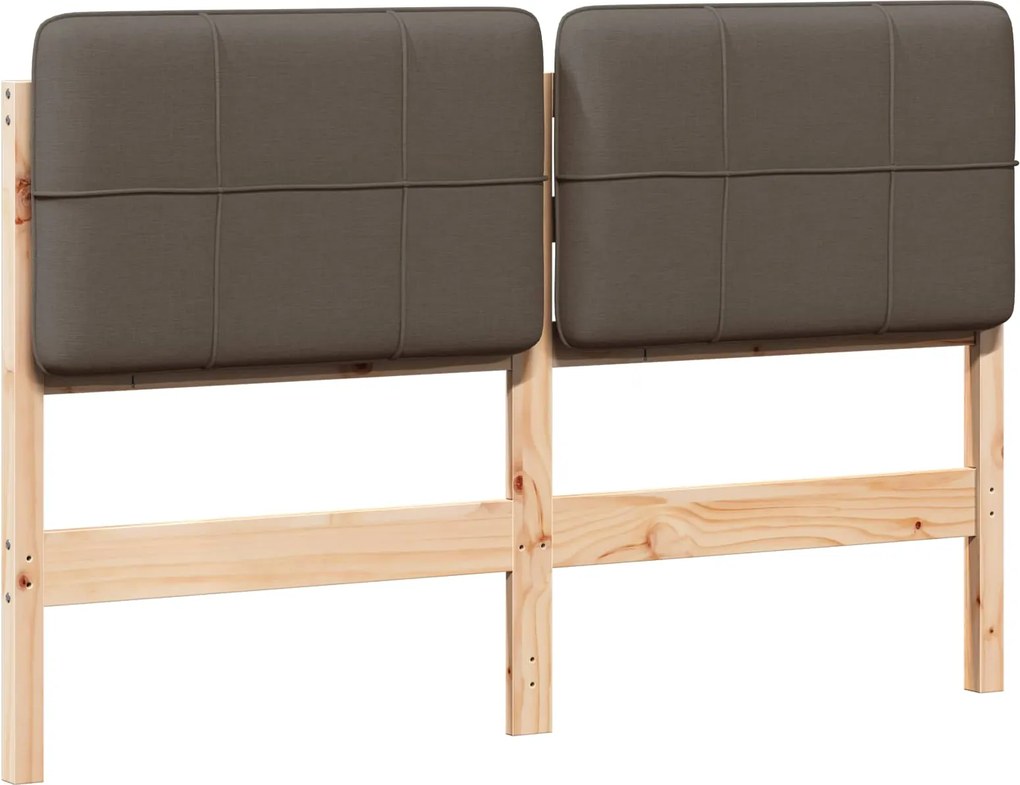 vidaXL Tăblie tapițată Maro și taupe 150 cm Lemn de pin masiv