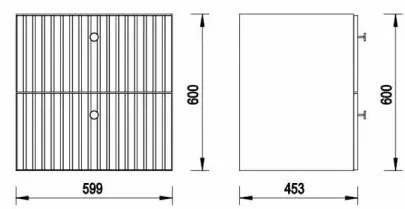Dulap baie suspendat 60 cm pentru lavoar, negru mat, Defra Fuego 60 cm