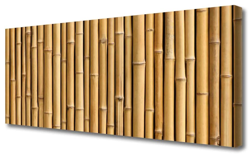 Tablou pe panza canvas Bamboo Canes Floral Galben