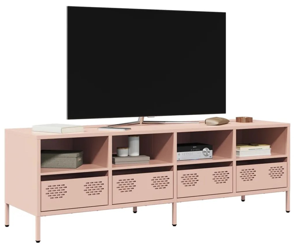 vidaXL Dulap TV, roz, 135x39x43,5 cm, oțel laminat la rece