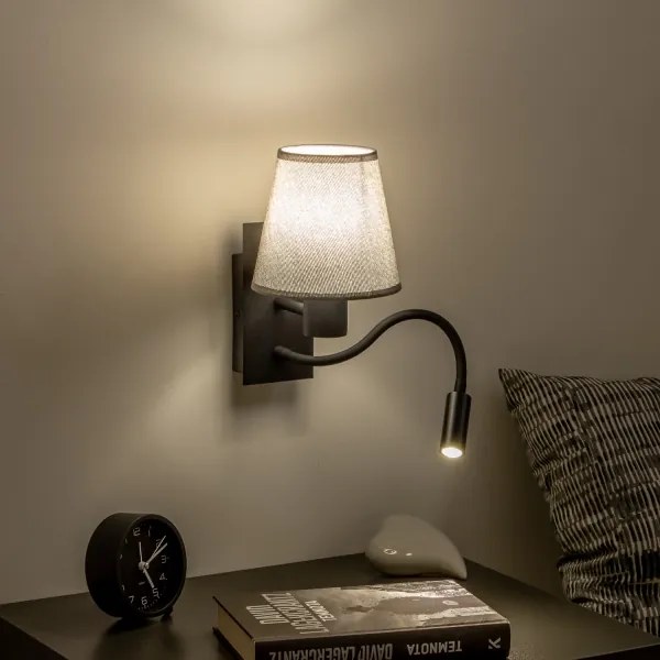 Lampă LED de perete Brilagi NUBILA 1xE27/25W/230V + LED/3W negru/gri