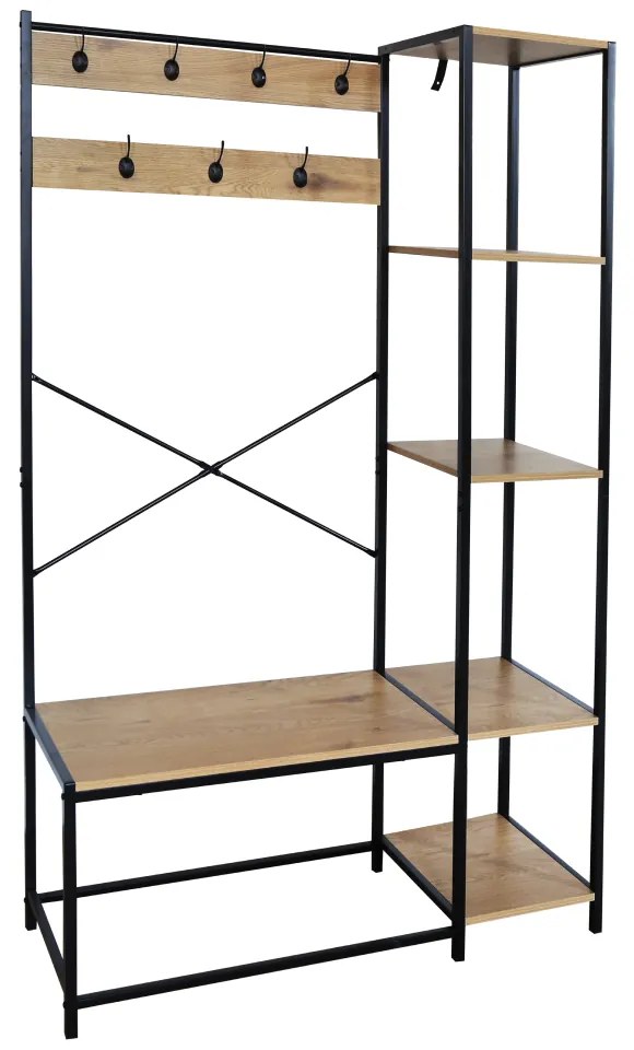 Cuier cu rafturi BERDY, stejar