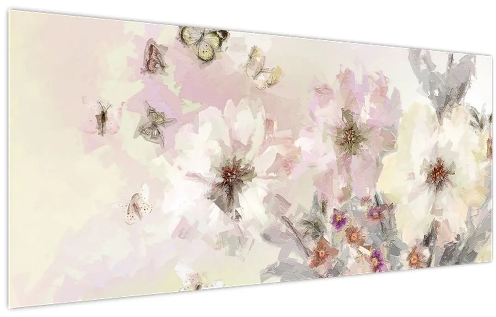 Tablou - Flori,pictură (120x50 cm)