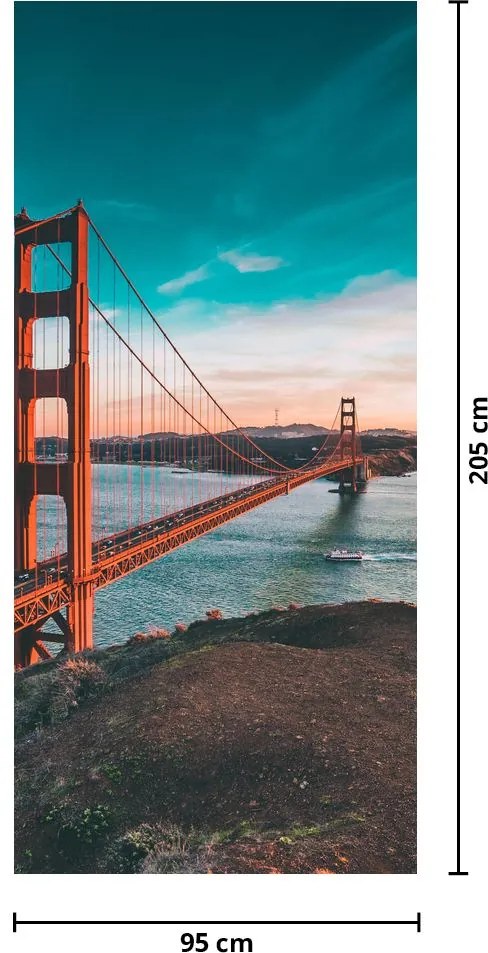 Fototapet pentru ușă - Golden Gate (95x205cm)