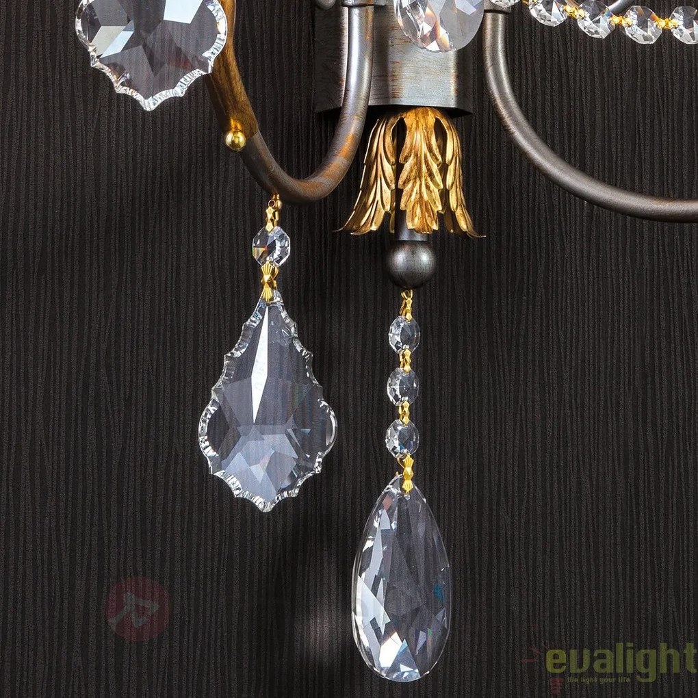 Aplica de perete LUX super eleganta cristal 2 brate Miramare WA 2-1305/2 silber-goldOR