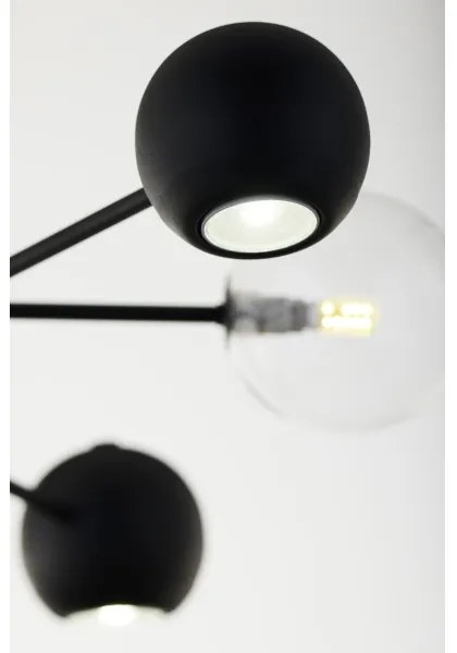 Lustră pe tijă Jupiter 1995 MOKA 3xGU10/10W/230V + 3xG9/10W/230V negru/transparent