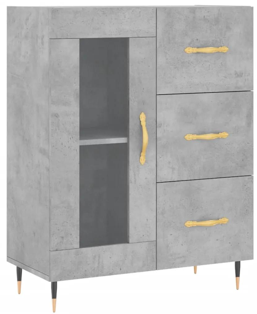 828024 vidaXL Servantă, gri beton, 69,5x34x90 cm, lemn compozit