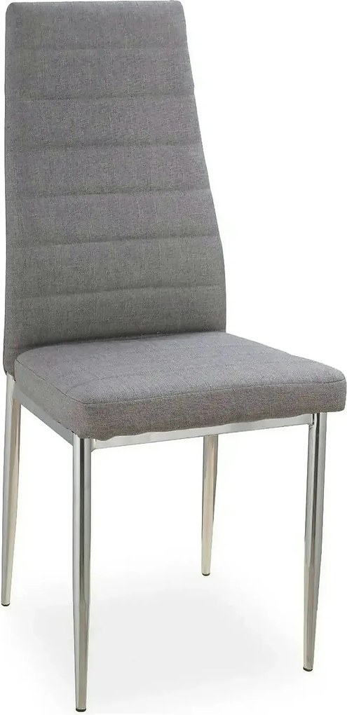 Scaun tapitat H263, gri/crom, stofa clasica/metal, 40X38X96 cm