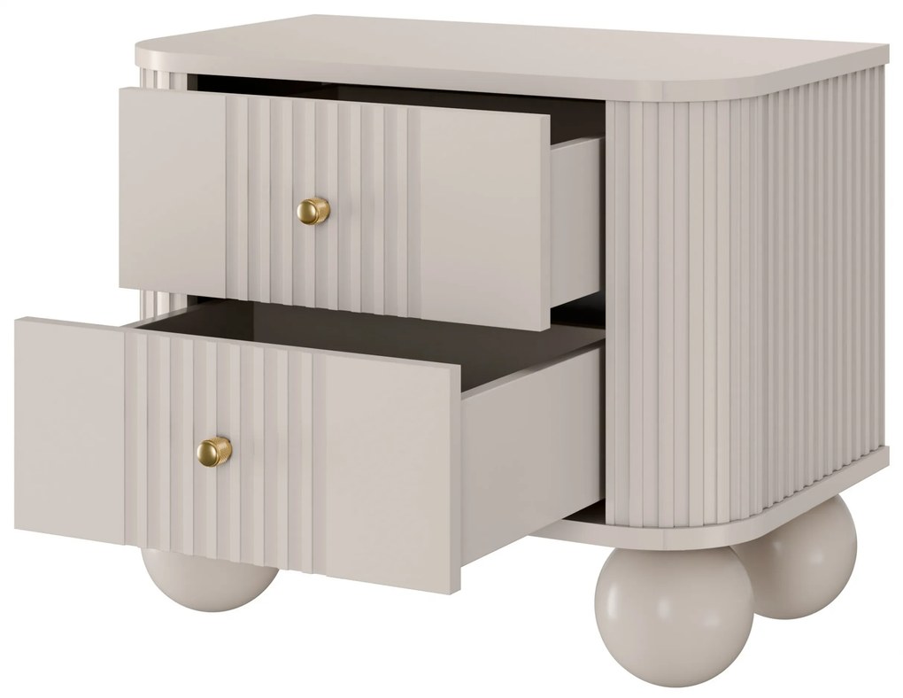 Set noptiere Vesper 56 cm - cașmir / mânere aurii / picioare sferice