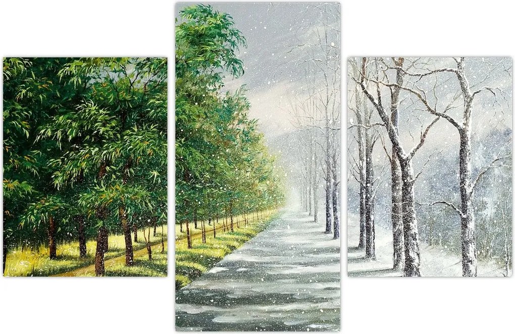 Tablou - Iarna versus vara (90x60 cm)