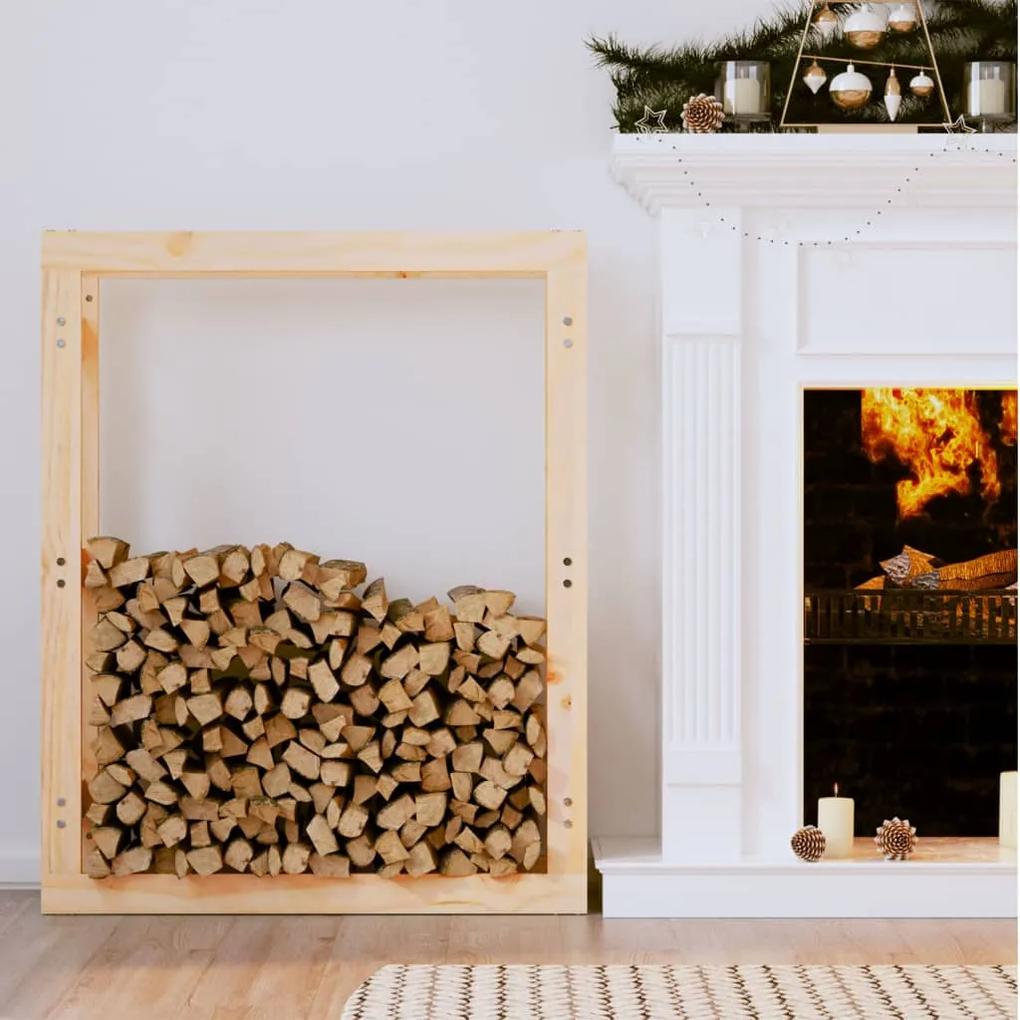 Rastel pentru lemne de foc, 80x25x100 cm, lemn masiv pin Maro, 80 x 25 x 100 cm