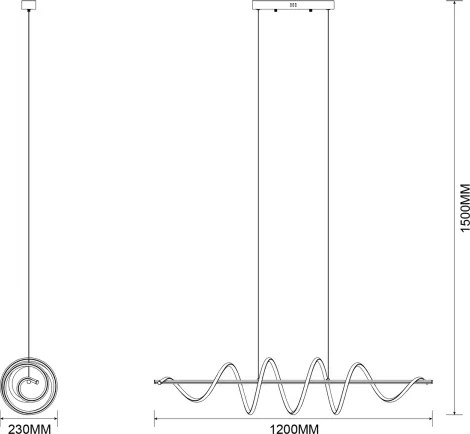 Zuma Line MS902-GD - Lustru LED suspendat pe cablu ESERO, LED/60W/230V, auriu