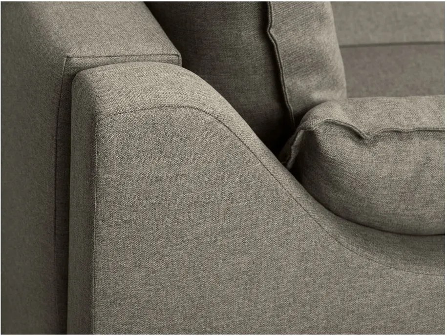 Canapea extensibilă cu spațiu pentru depozitare Mazzini Sofas Ancolie, maro deschis, 215 cm