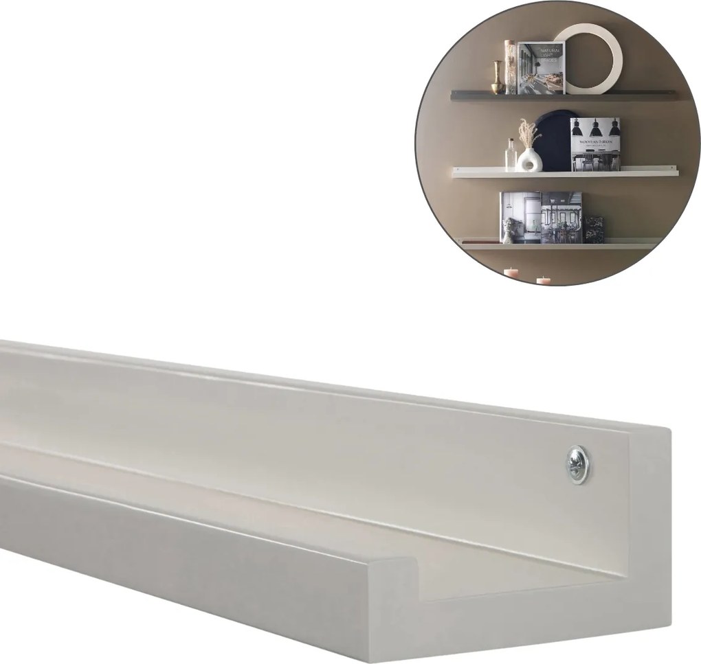 Polita de perete pentru tablouri FOTOPLANK 120 cm, crem