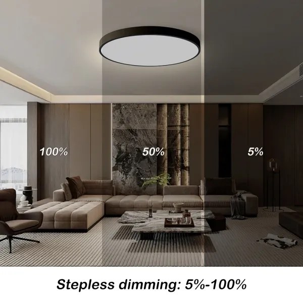 Brilagi - Lampă LED reglabilă SMART POOL, 128 W, 230 V, Ø 100 cm, Wi‑Fi Tuya, neagră, cu telecomandă