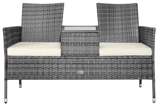 Deuba Banca ratan de gradina 143x55x88cm - gri